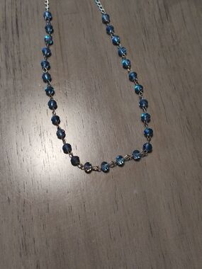 Blue Crystal Beaded Necklace - Women Jewelry